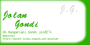 jolan gondi business card